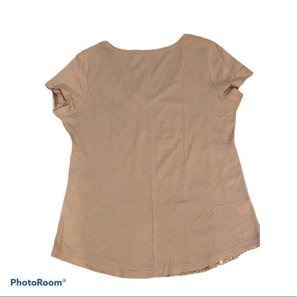 Loft blush sequins scoop neck tee - Picture 3 of 3